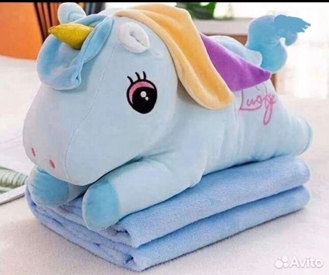 Мягние игрушки(подушка) с пледом 100*130см, новый