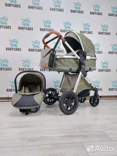 Коляска 3 в 1 Luxmom хаки