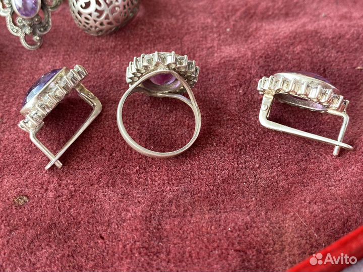 Серьги кольца серебро