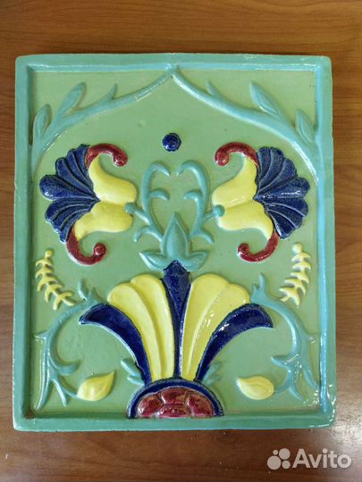 Изразец Цветы. Шамот. Керамика