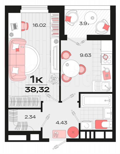 1-к. квартира, 37,7 м², 10/14 эт.