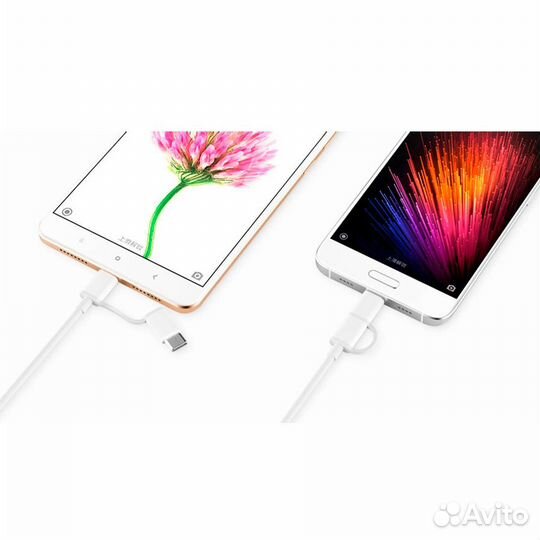 Кабель Xiaomi ZMI 2 in 1 Type-C Micro Usb 0.3m - W