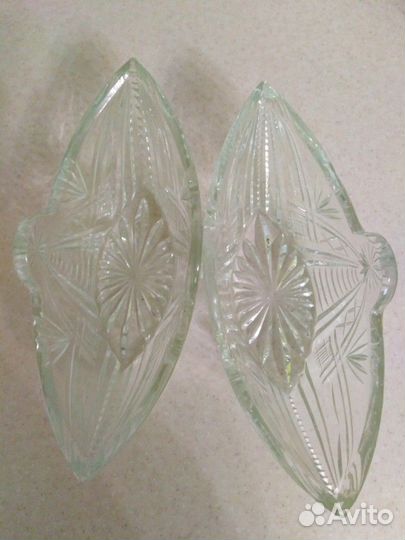 Хрустальная вазы-лодочки