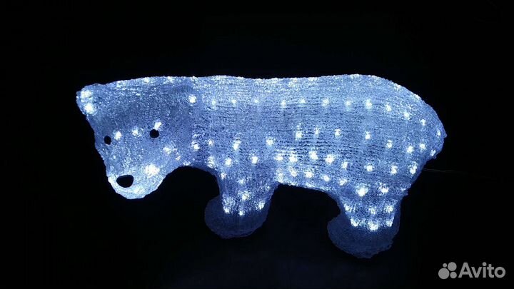 Акриловая светодиодная фигура Белый медведь
