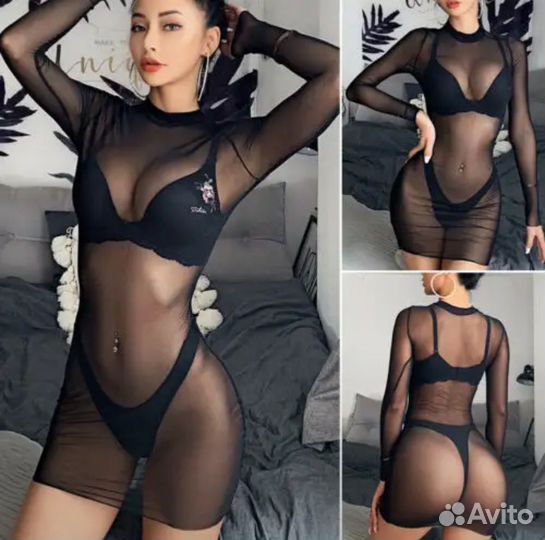 Прозрачное платье сетка