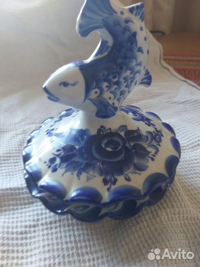 Икорница «Рыбка», гжель