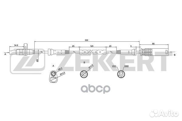 Датчик ABS передн. BMW X5 (E53) 00- se-6065 Zek