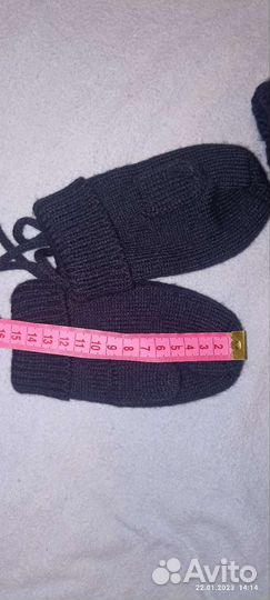 Шапка и варежки для мальчика 3-5 лет