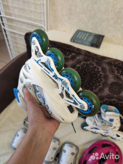 Роликовые коньки детские раздвижные с защитой