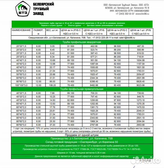 Профильная труба 60х60х2,0мм 6м ст3пс