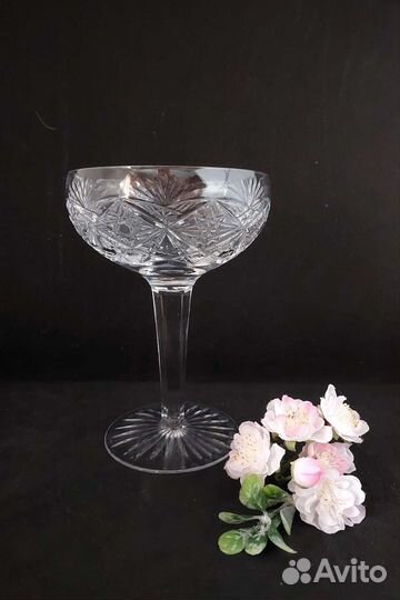 Ваза на ножке/ бокалы/рюмки хрусталь СССР