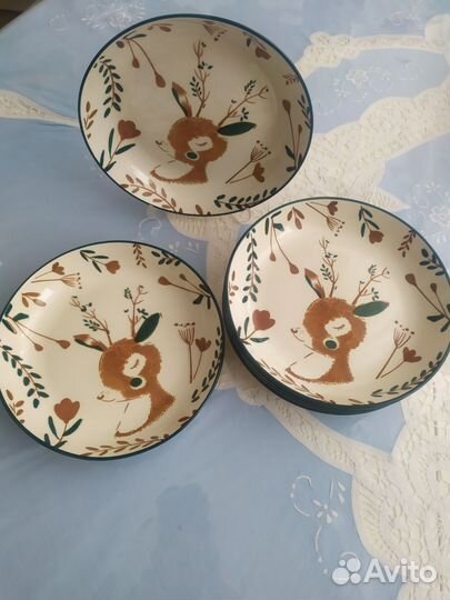 Тарелка олень керамика 18 см