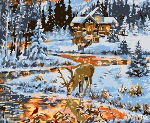 Картина по номерам 40x50 Олень у реки
