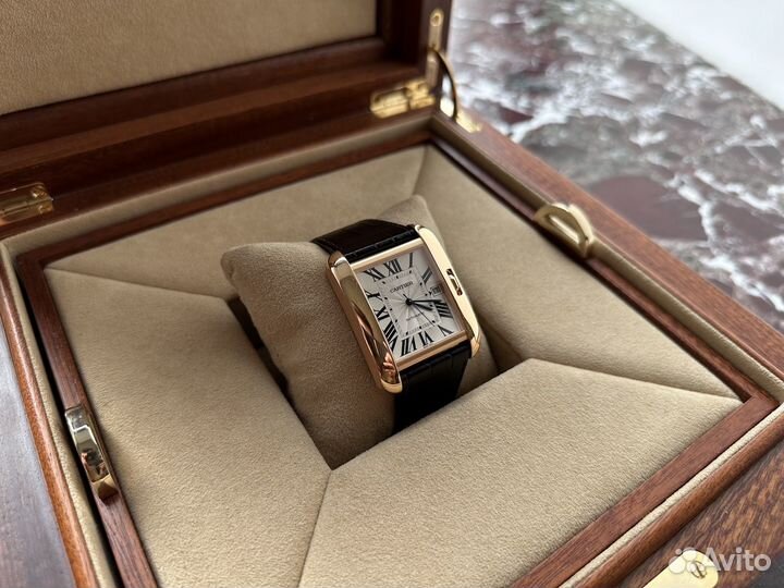 Золотые Cartier Tank Anglaise XL Rose Gold Automat