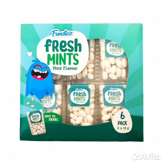 Мятное драже Fundiez Fresh Mints 6 упаковок по 15