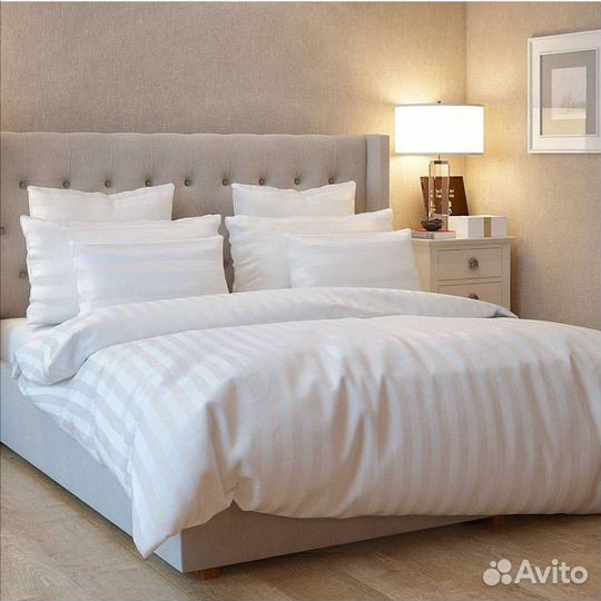 Постельное белье из страйп-сатина, евро размер