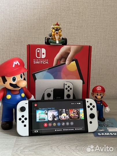 Nintendo switch oled white 512 gb Реболл прошитая