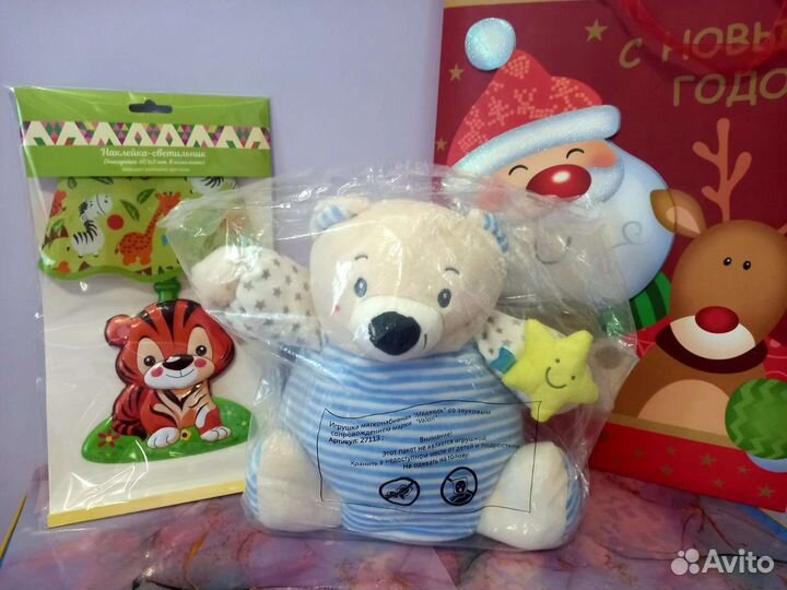 Подарок новорожленному 0+: ночник и Мишка