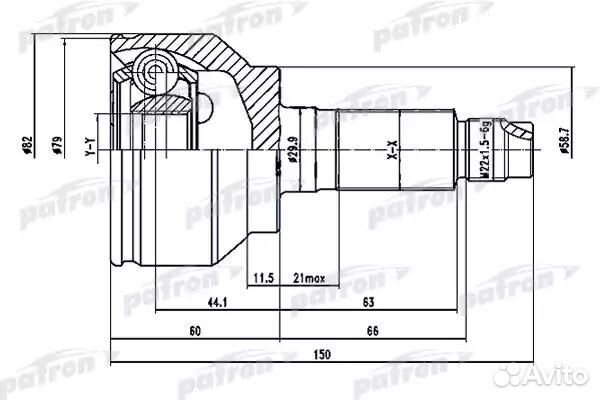 ШРУС наружный 28x58.5x24 mazda 3 BK BL 03, mazda 5