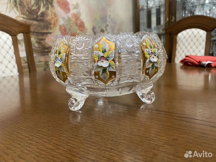 Большая конфетница хрустальная Bogemia