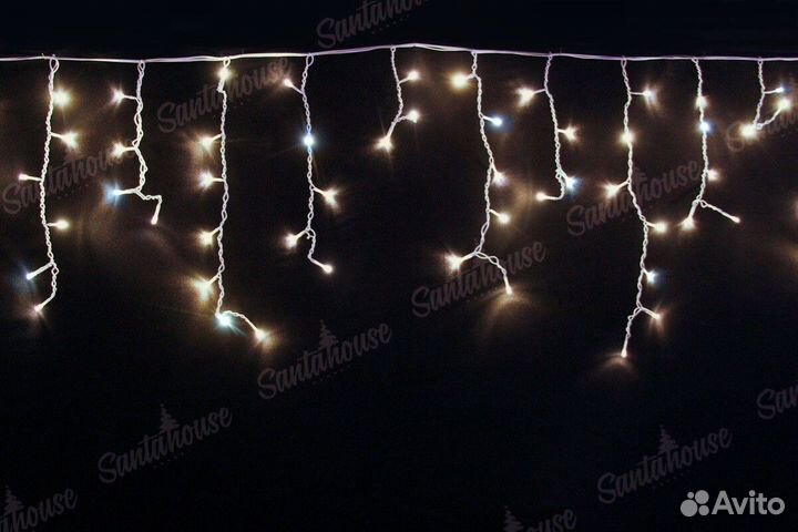 Гирлянда бахрома уличная белая