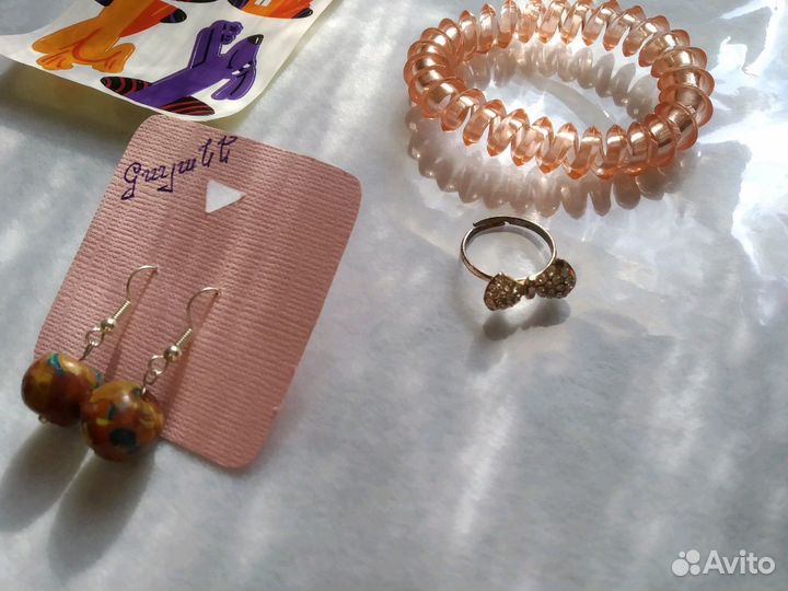 Серьги, кольцо, браслет, бижутерия