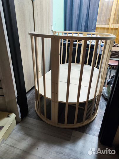 Детская кроватка трансформер круглая