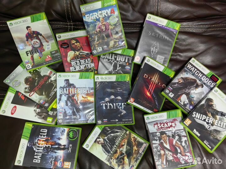 Коллекция дисков XBox 360 лицензия лот 15 шт