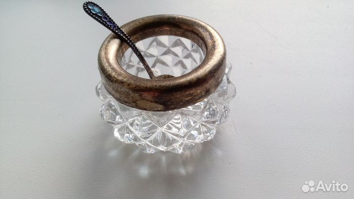 Солонка.Хрусталь.Серебро 875.СССР