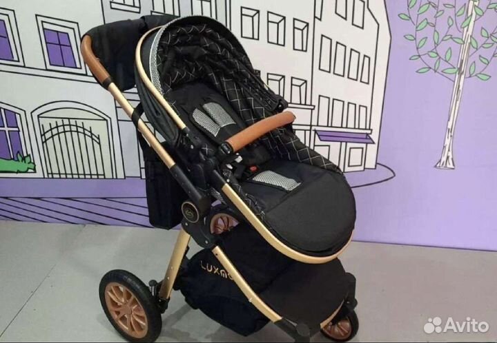 Коляска 3в1 Новая трансформер (Black)