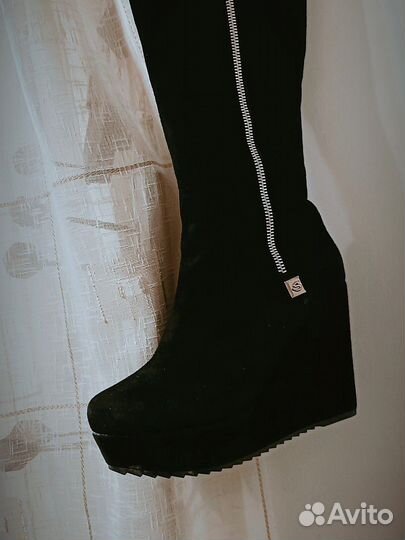 Брендовые сапоги замша Италия Santini