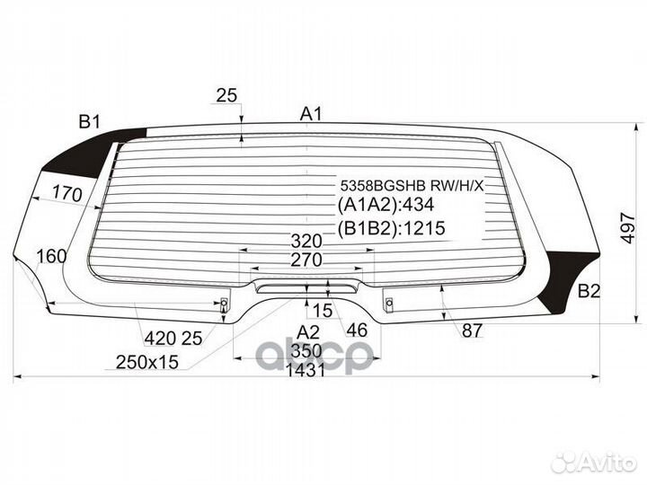 Стекло заднее с обогревом mercedes-benz A-class