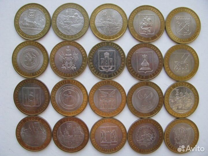 Памятные монеты 10 рублей 2000-2020 гг., биметалл