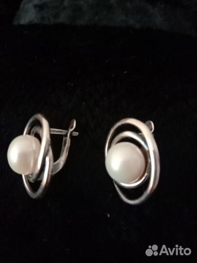 Серьги серебро с жемчугом