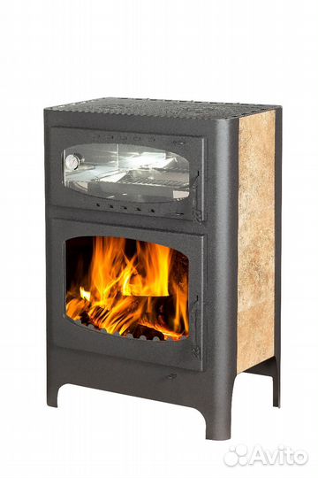 Печь-камин бавария эко с духовкой и плитой