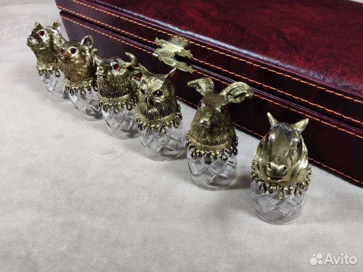 Рюмки перевертыши 6 шт. в футляре 