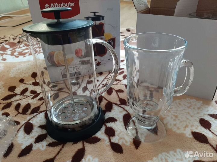 Чайник пресс 2 кружки латте