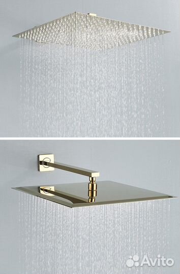 Душевая система скрытого монтажа золото