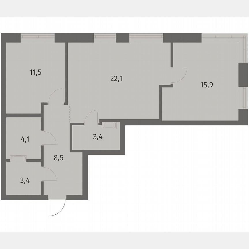 2-к. квартира, 69 м², 9/12 эт.