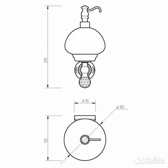 Дозатор для жидкого мыла Migliore Cristalia 16830 золото