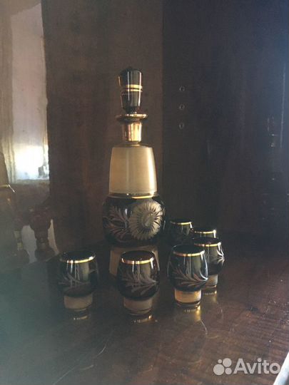 Графин и рюмки. Богемия. Чехия