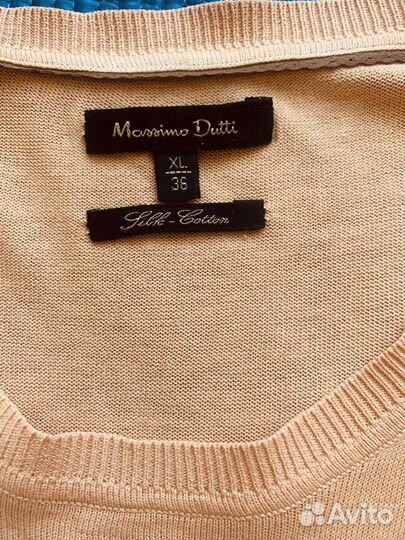 Джемпер Massimo Dutti, персиковый, шелк/хлопок,XL