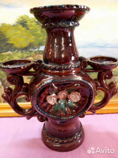 Подсвечники латунь керамика СССР