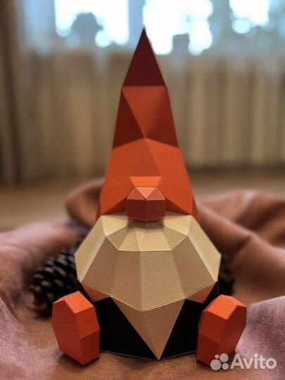 Новогодний гном из бумаги