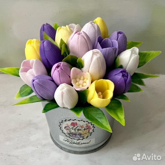Необычные цветы тюльпаны букеты из мыла