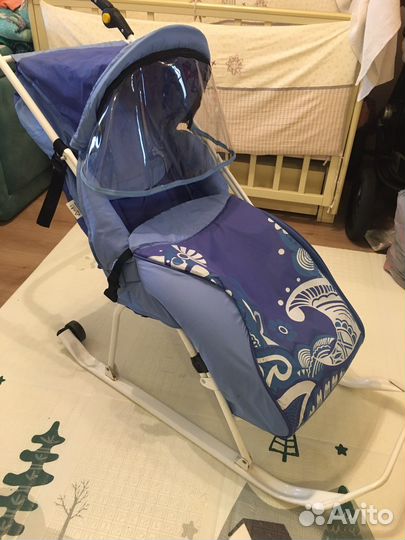 Санки с колесами детские, в отличном состоянии