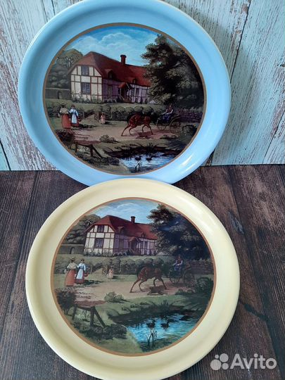 Старинная настенная тарелка зик винтаж