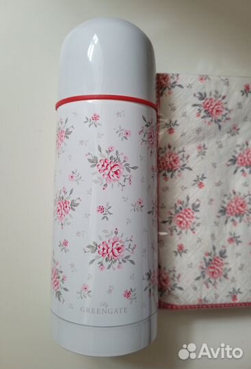 Термос, салфетки Flora white Greengate