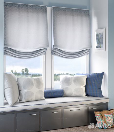 Римские шторы веревочный карниз