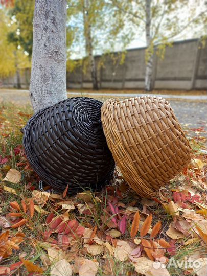 Кашпо для цветов из ротанга